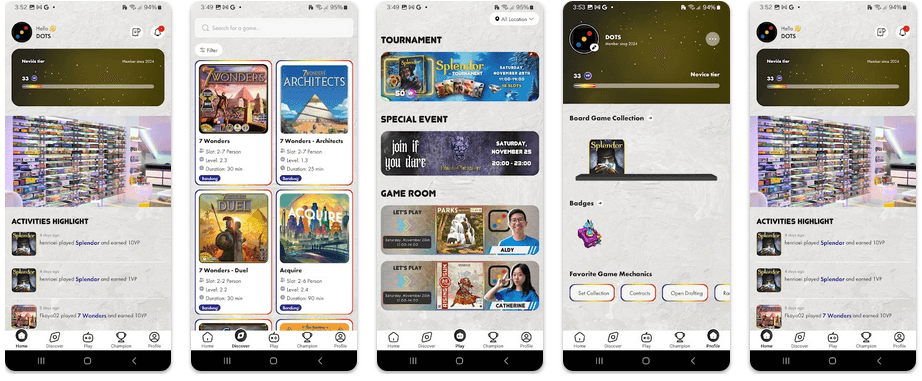 Dots Board Game Cafe Platform